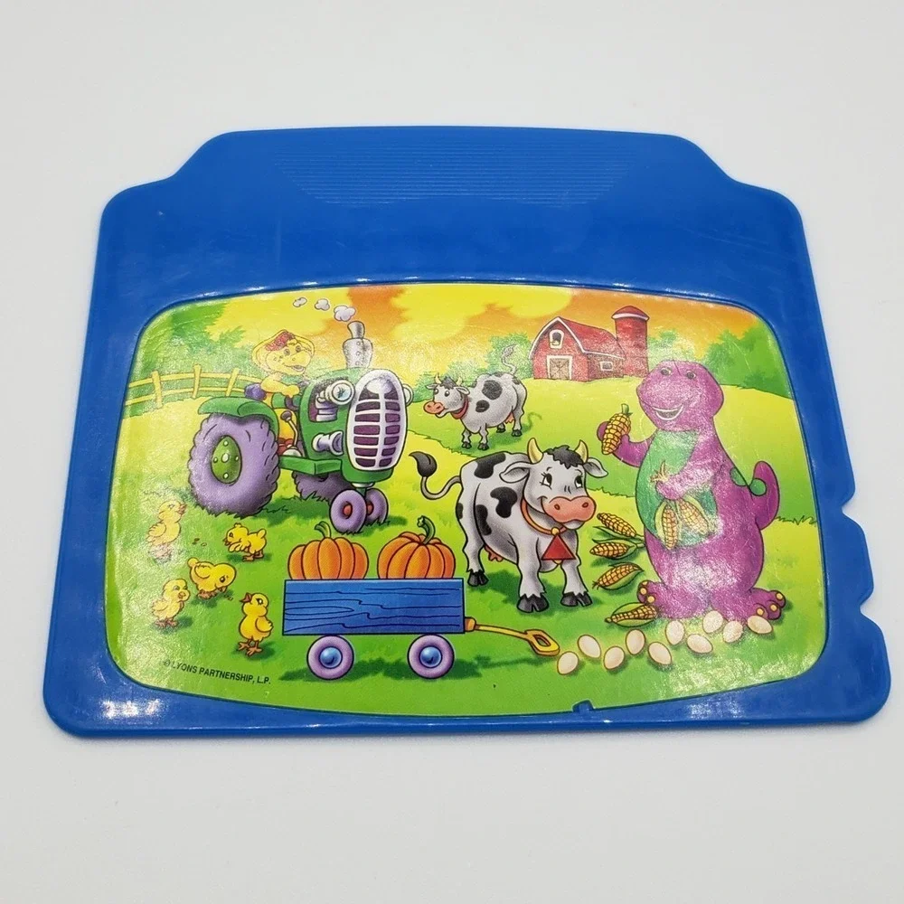 Vintage Barney The Purple Dinosaur Interactive Laptop Mattel W/4 Cartridges Rare